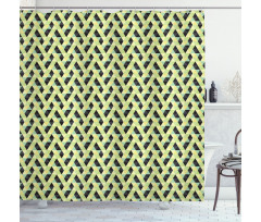 Abstract Grid Style Retro Shower Curtain