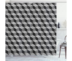 Monochrome Cube Shower Curtain
