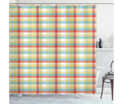 Colorful Shapes with Lines Shower Curtain