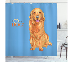I Love My Dog Shower Curtain