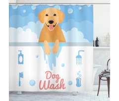 Dog Wash Bath Shower Curtain