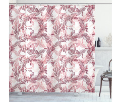 Sketchy Leaves Petals Shower Curtain