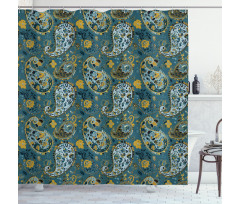 Antique Oriental Motifs Shower Curtain