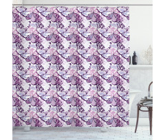 Purple Wings Camo Shower Curtain