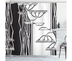 Abstract Plants Art Shower Curtain