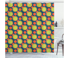Orange and Green Circles Shower Curtain
