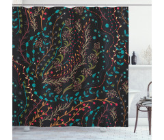 Herbs Blooming Stems Shower Curtain