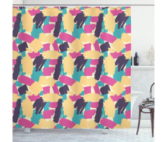 Bold Grunge Brushstrokes Shower Curtain