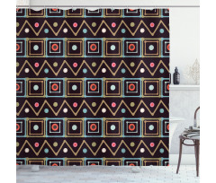Native Colorful Borders Shower Curtain