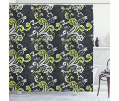 Vintage Foliage Swirls Shower Curtain