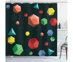 Platonic Shapes 3D Shower Curtain