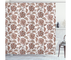 Ornamental Foliage Motif Shower Curtain