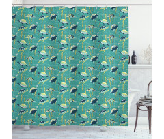 Ocean and Colorful Animals Shower Curtain