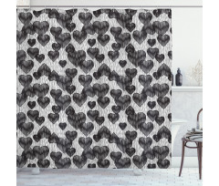 Gothic Hearts Tattoo Shower Curtain