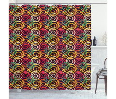 Curved Spiral Arrows Shower Curtain
