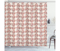 Spring Swirl Foliage Shower Curtain