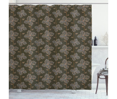 Blooming Petals Doodle Shower Curtain
