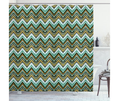 Boho Zigzag Lines Shower Curtain