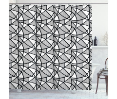 Thick Thin Lines Tile Shower Curtain