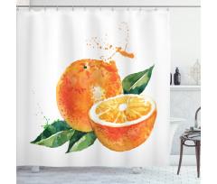 Watercolor Orange Art Shower Curtain