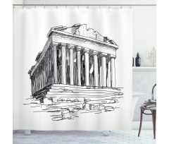 Greek Pantheon Sketch Shower Curtain