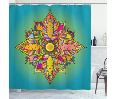 Floral Boho Folk Shower Curtain