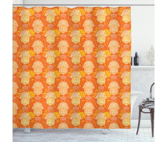 Folk Style Hand Pattern Shower Curtain