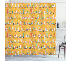 Doodle Animals Ethnic Shower Curtain