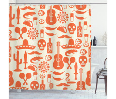 Sombrero Skulls Culture Shower Curtain