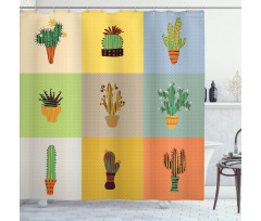 Botanical Cactus Flower Shower Curtain