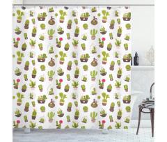 Garden Plants Succulents Shower Curtain