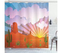 Abstract Desert Sunset Shower Curtain