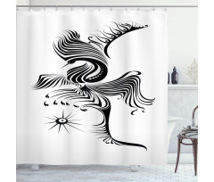Abstract Phoenix Design Shower Curtain