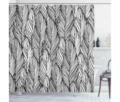 Monochrome Outline Shower Curtain