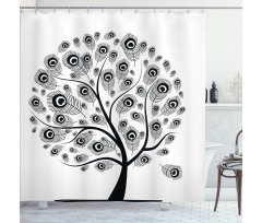 Peacock Motifs Shower Curtain