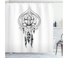 Doodle Paisley Design Shower Curtain