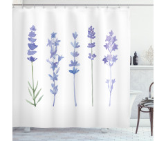 Watercolor Rural Herbs Shower Curtain