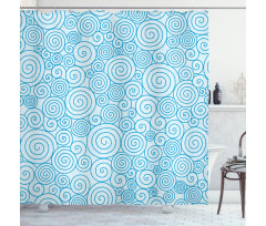 Sea Wave Swirls Shower Curtain