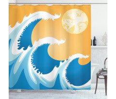 Huge Sea Waves Summer Shower Curtain