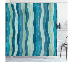 Grunge Wave Pattern Shower Curtain