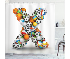 Different Balls Kids Shower Curtain