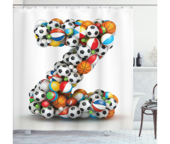 Colorful Sports Balls Shower Curtain