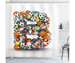 Game Athletism Theme Shower Curtain