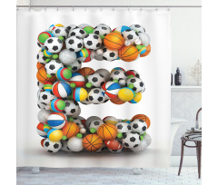 Sports Name Initials Shower Curtain