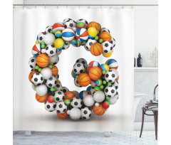 Teen Sports Fans Name Shower Curtain