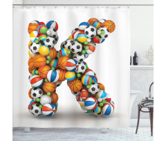 Sports Gaming Balls Shower Curtain