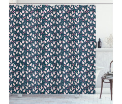 Blooming Petals Dots Shower Curtain