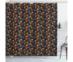 Fox Trees and Mushroom Shower Curtain