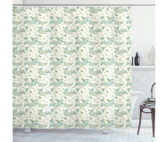 Soft Spring Wings Shower Curtain