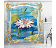 Stained Glass Lotus Shower Curtain
